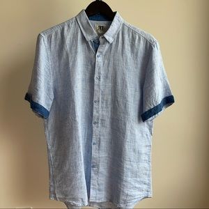 Le 31 short sleeve linen shirt size M